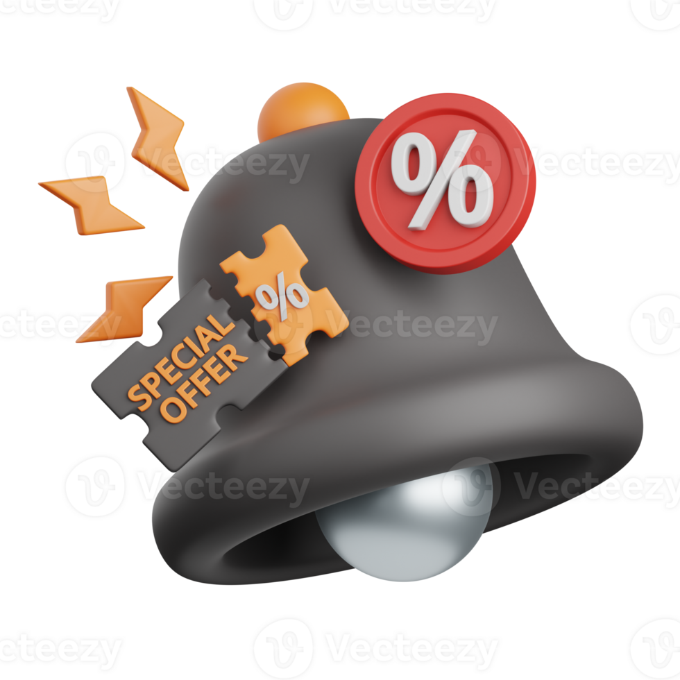 3d rendering discount notification isolated useful for sale, discount, promo and marketing design png