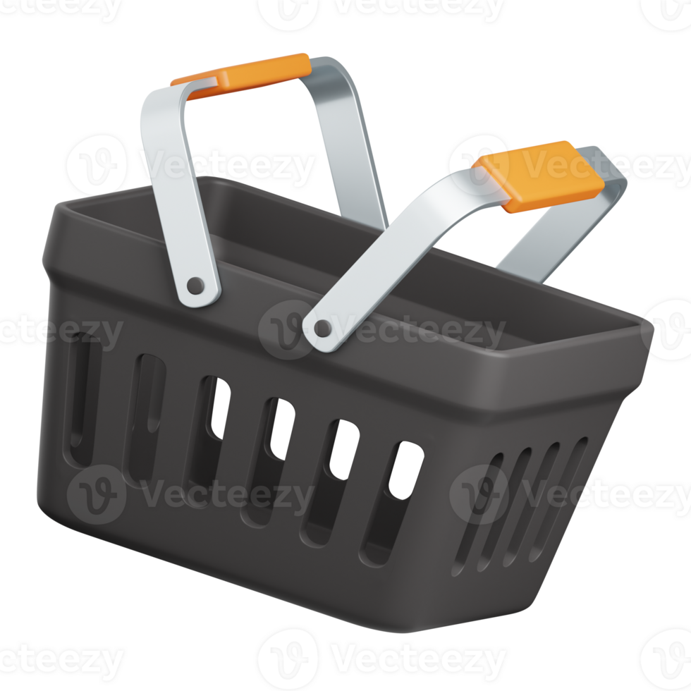 3d rendering empty basket isolated useful for sale, discount, advertising, promo and marketing design png