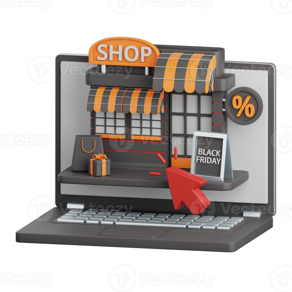 3d rendering ecommerce store isolated useful for sale, discount, advertising, promo and marketing png