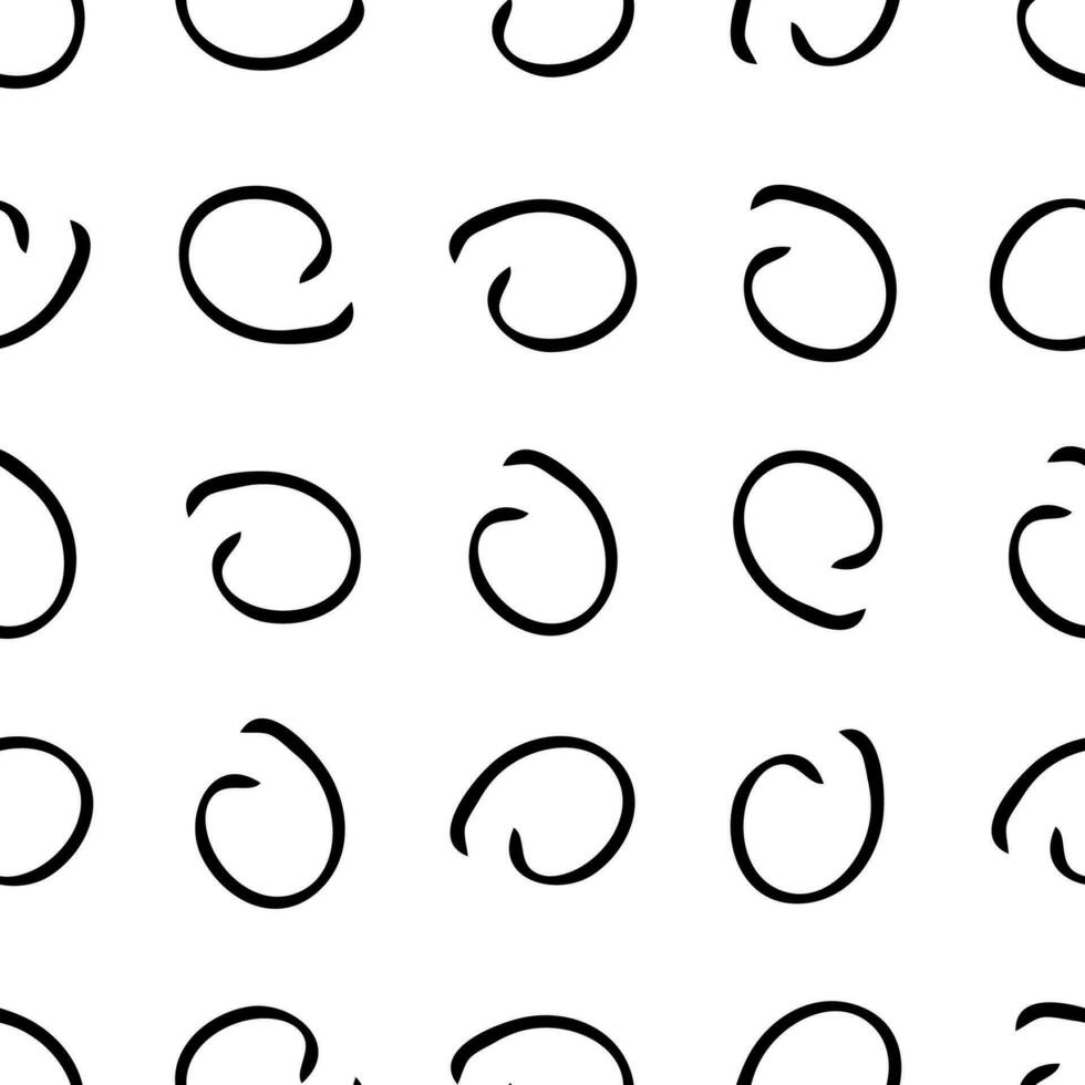 Seamless pattern with sketch round squiggle vector