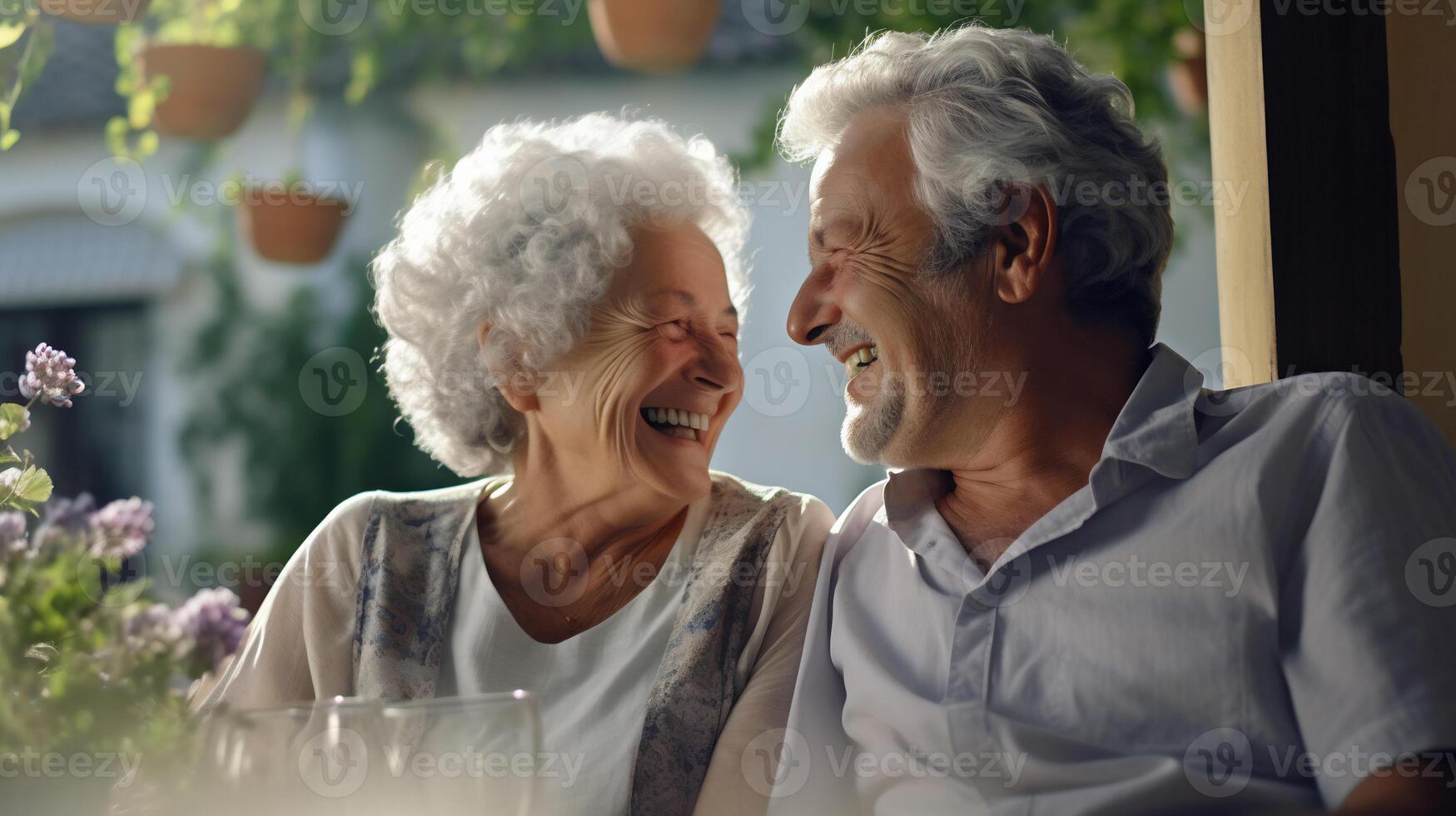 Elder couple - Happy Life - Generative AI, AI generated image photo