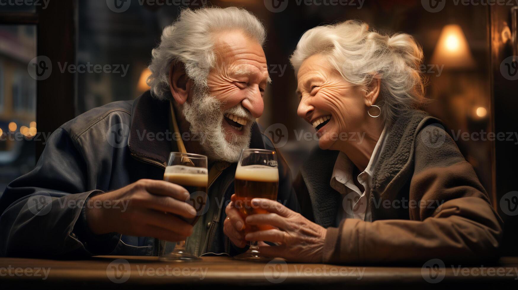 Elder couple - Happy Life - Generative AI, AI generated image photo