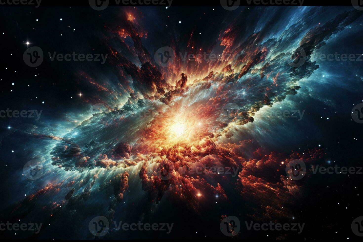 Big bang in deep space. Birth of the Universe photo