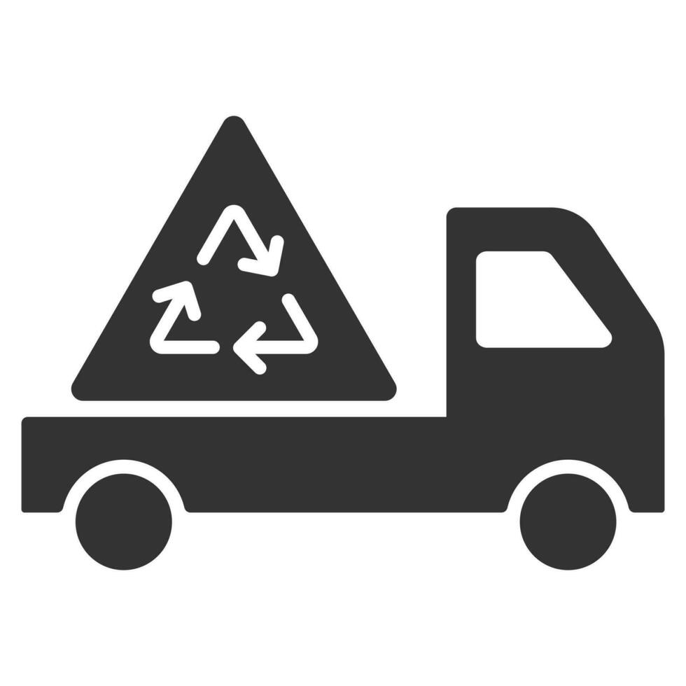 Garbage truck silhouette. Vector flat icon