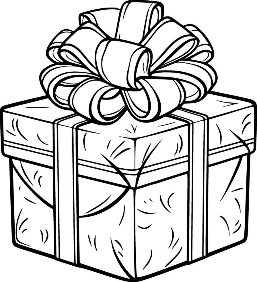 Christmas Gift Coloring Book Illustration vector