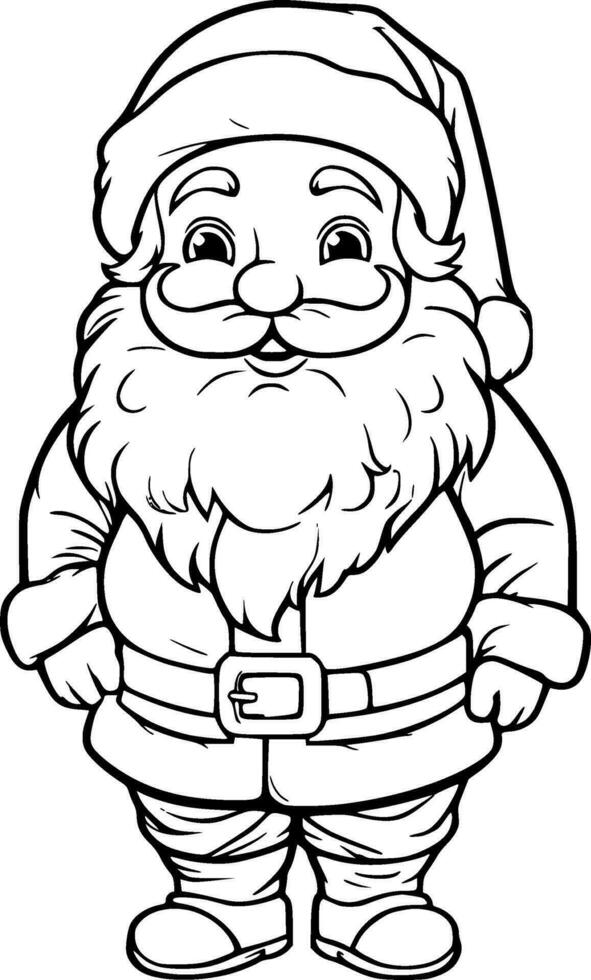 Christmas Santa Claus Coloring Book Illustration vector