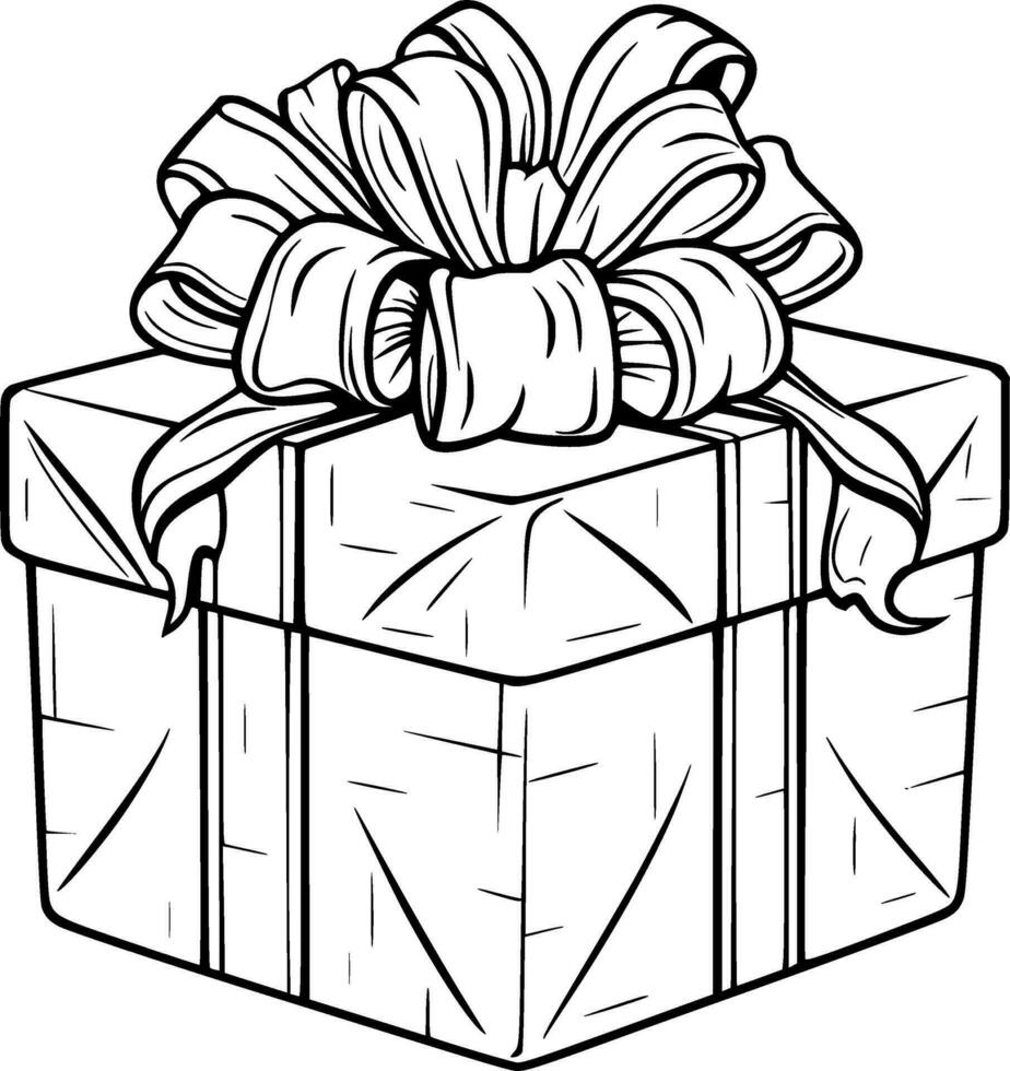 Christmas Gift Coloring Book Illustration vector