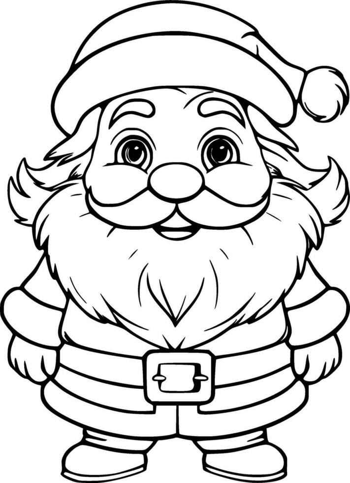 Christmas Santa Claus Coloring Book Illustration vector