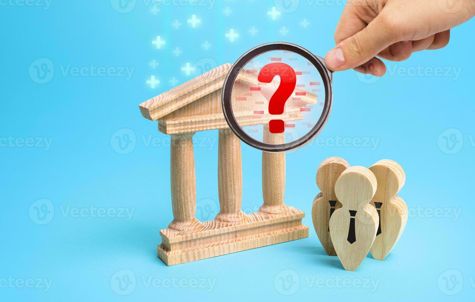 Inspector detects financial irregularities of a bank. Theft of deposits by top management, falsification of financial statements. Unprofitableness and undercapitalization, high risk of bankruptcy photo