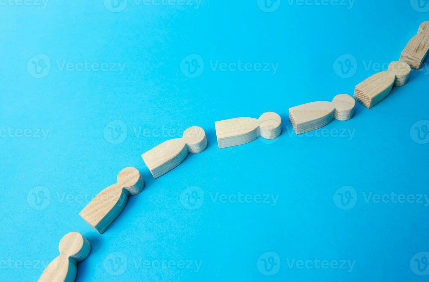 A sequential chain of people. Follow the leader. In a single stream. Spread of information and rumors exchange. Communication. Cooperation, collaboration. Partnership, unity, assistance. photo