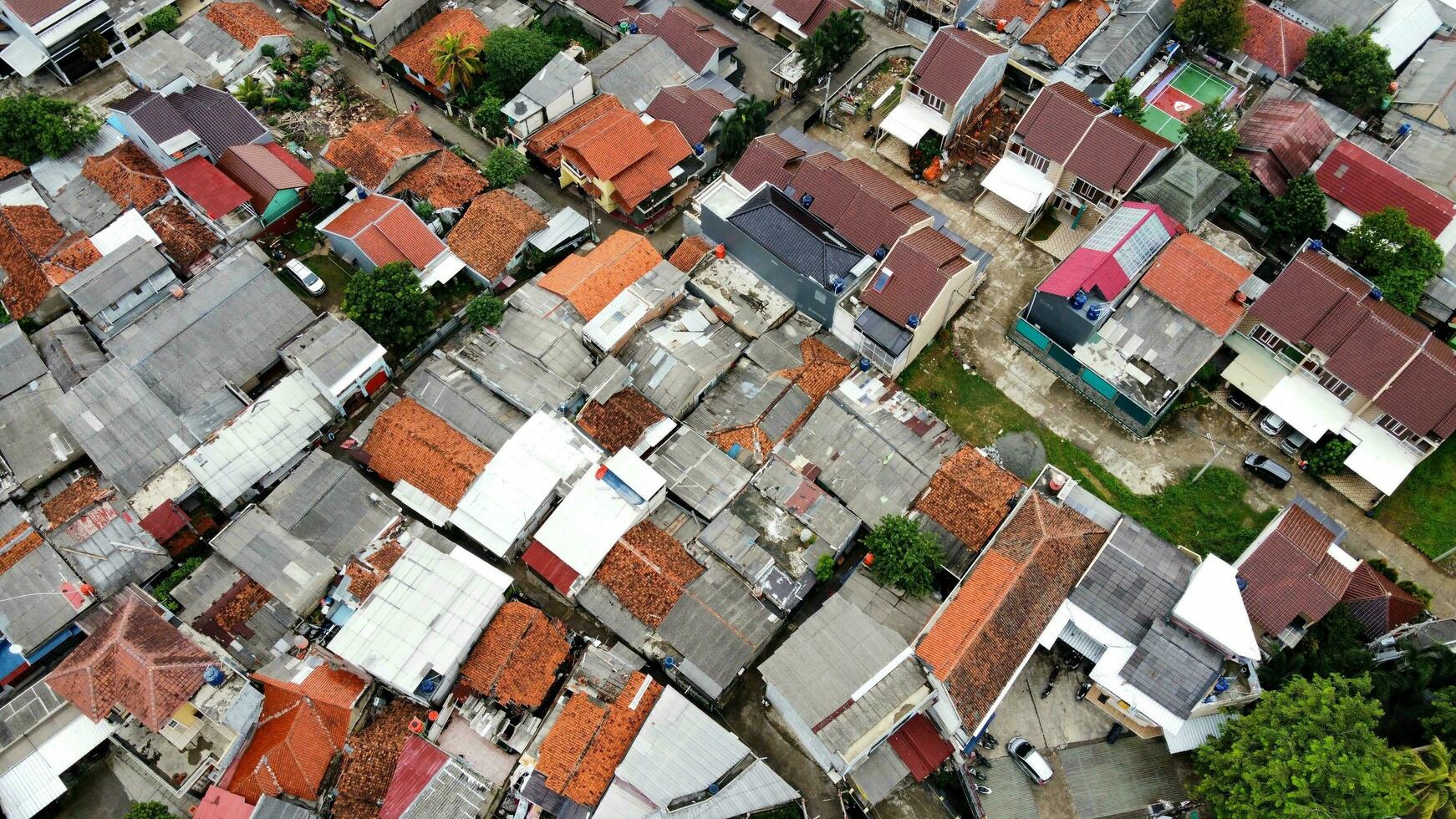 aerial view of dense settlement photo