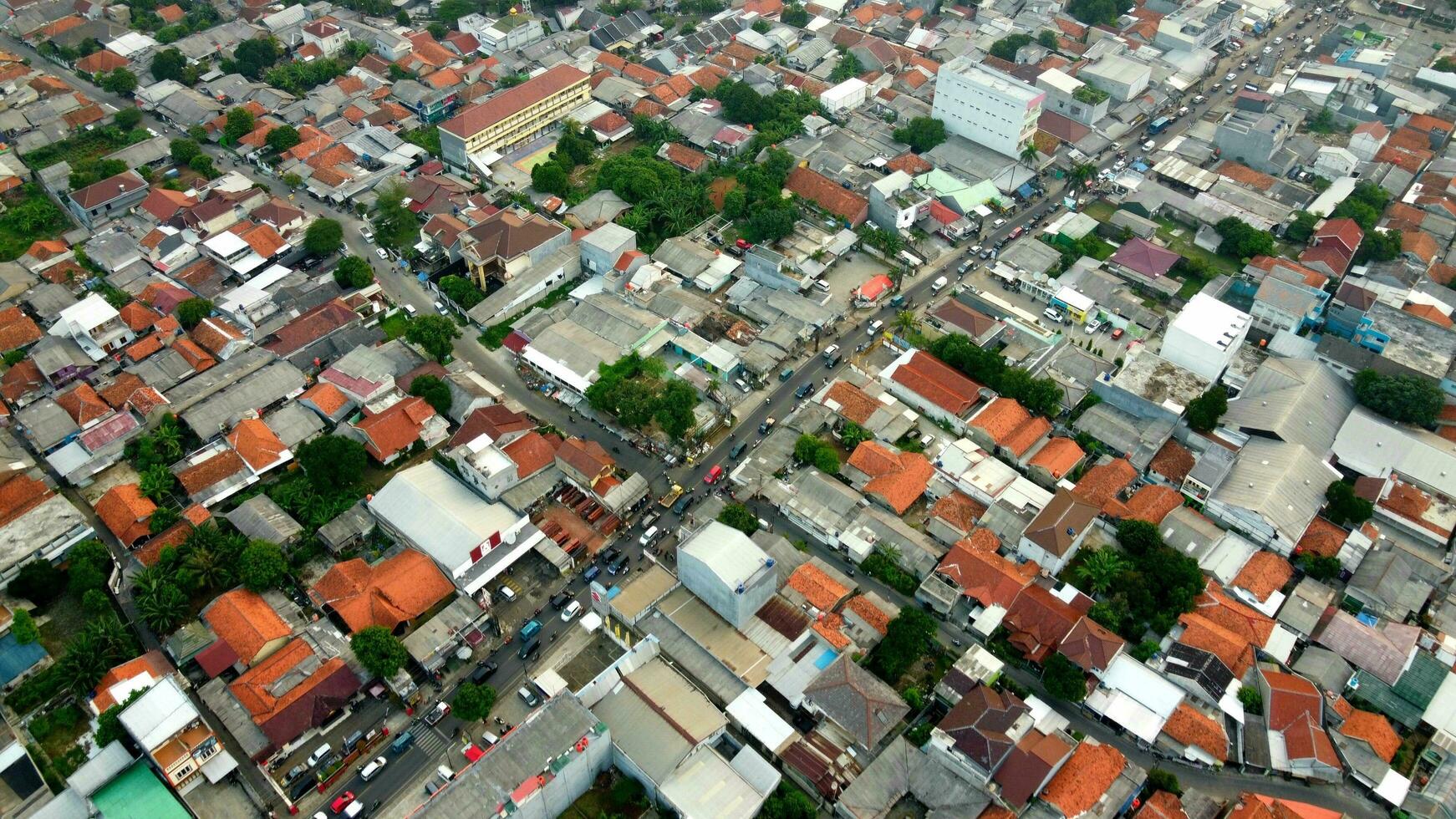 aerial view of dense settlement photo