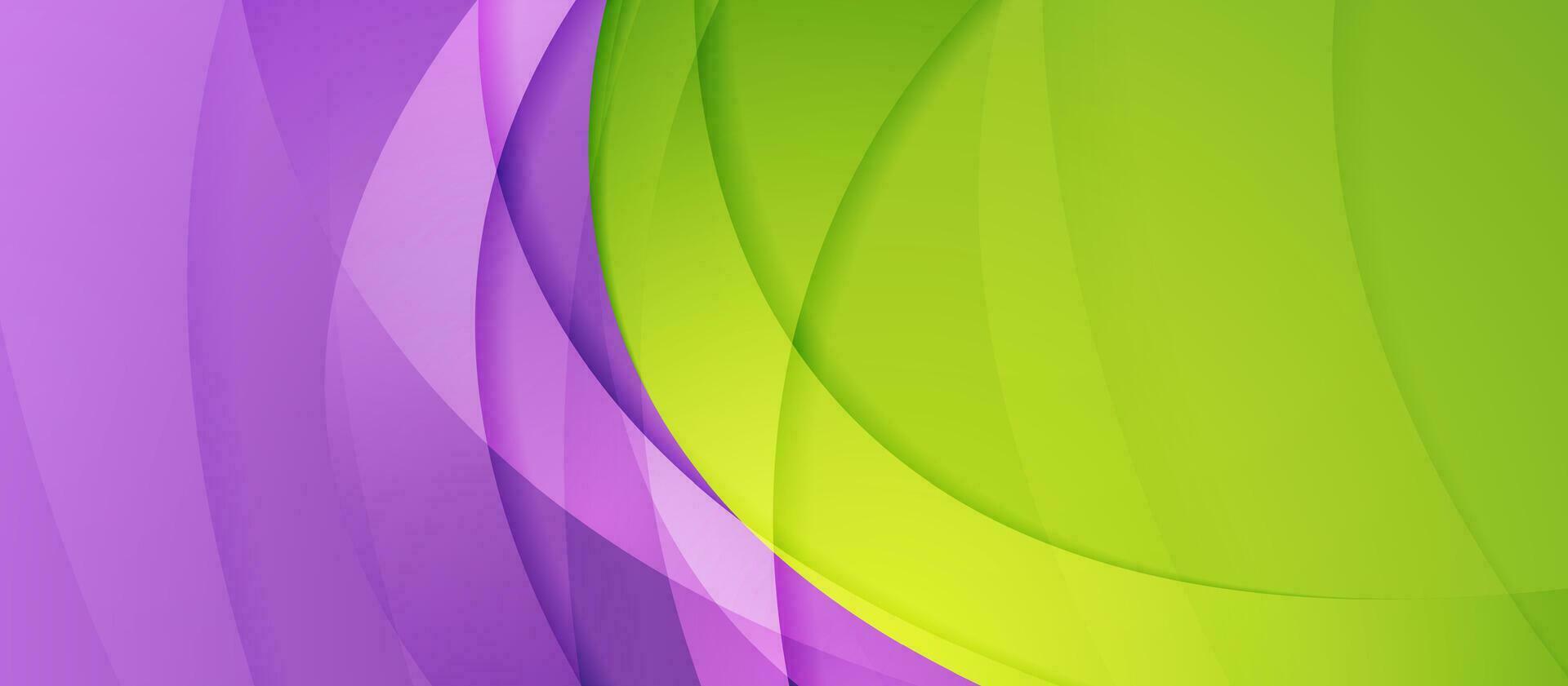 Violet and green elegant waves abstract background vector