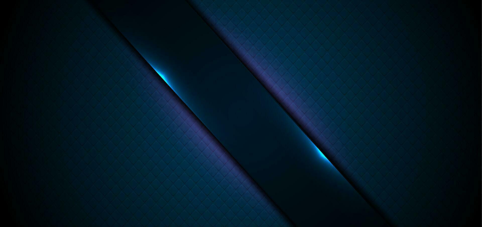Dark geometric abstract background with glowing neon lights vector