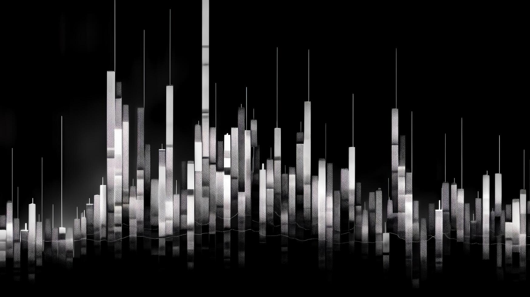 black and white background of financial charts. Generative AI photo