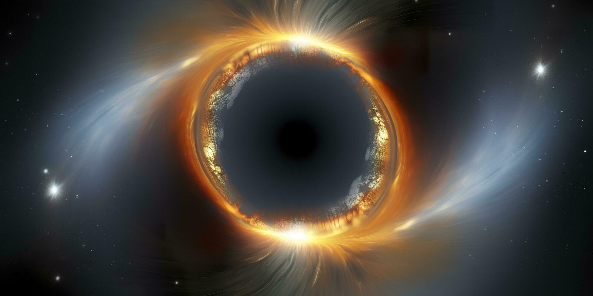 Black Holes. The Mysterious Objects of Outer Space. Abstract Space Wallpaper. AI Generative photo
