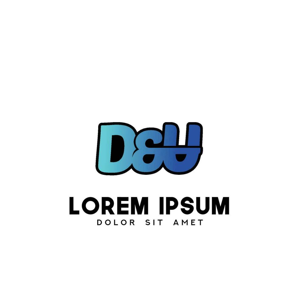 DU Initial Logo Design Vector