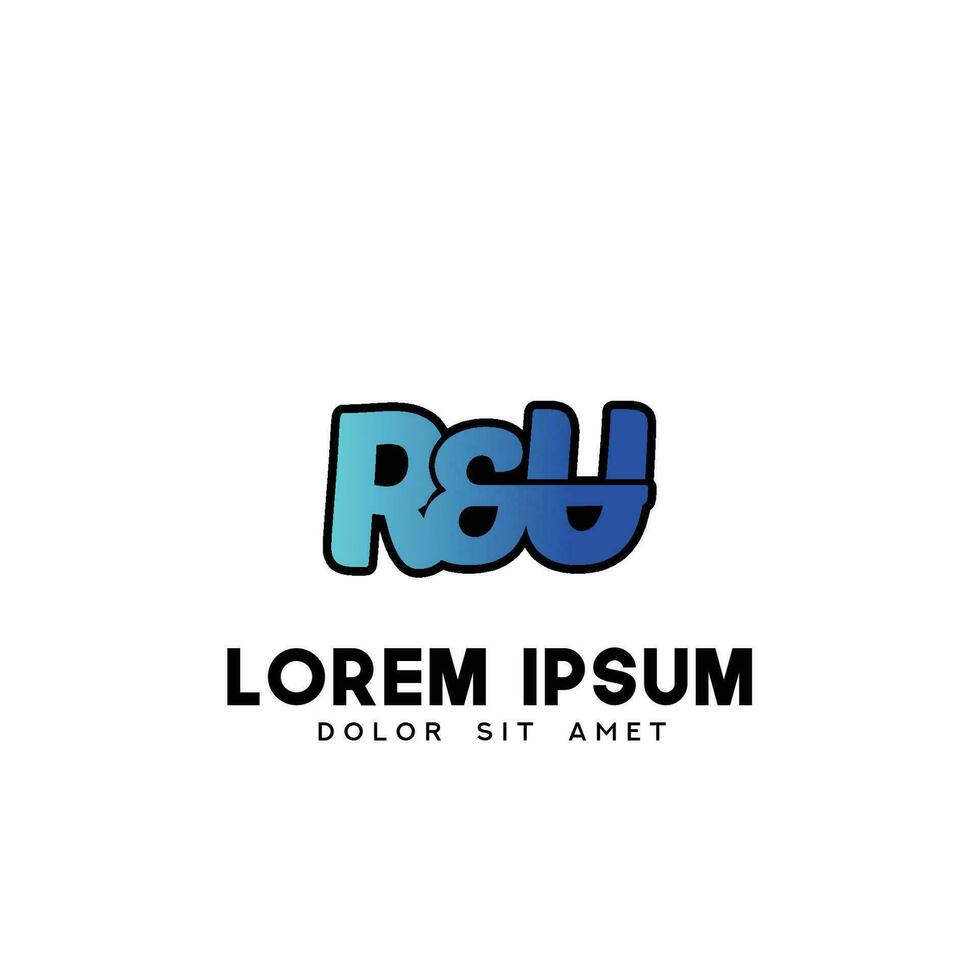 RU Initial Logo Design Vector