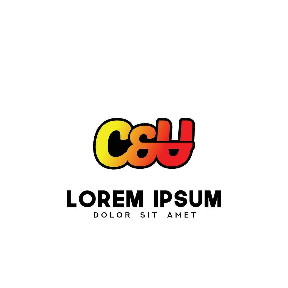 CU Initial Logo Design Vector