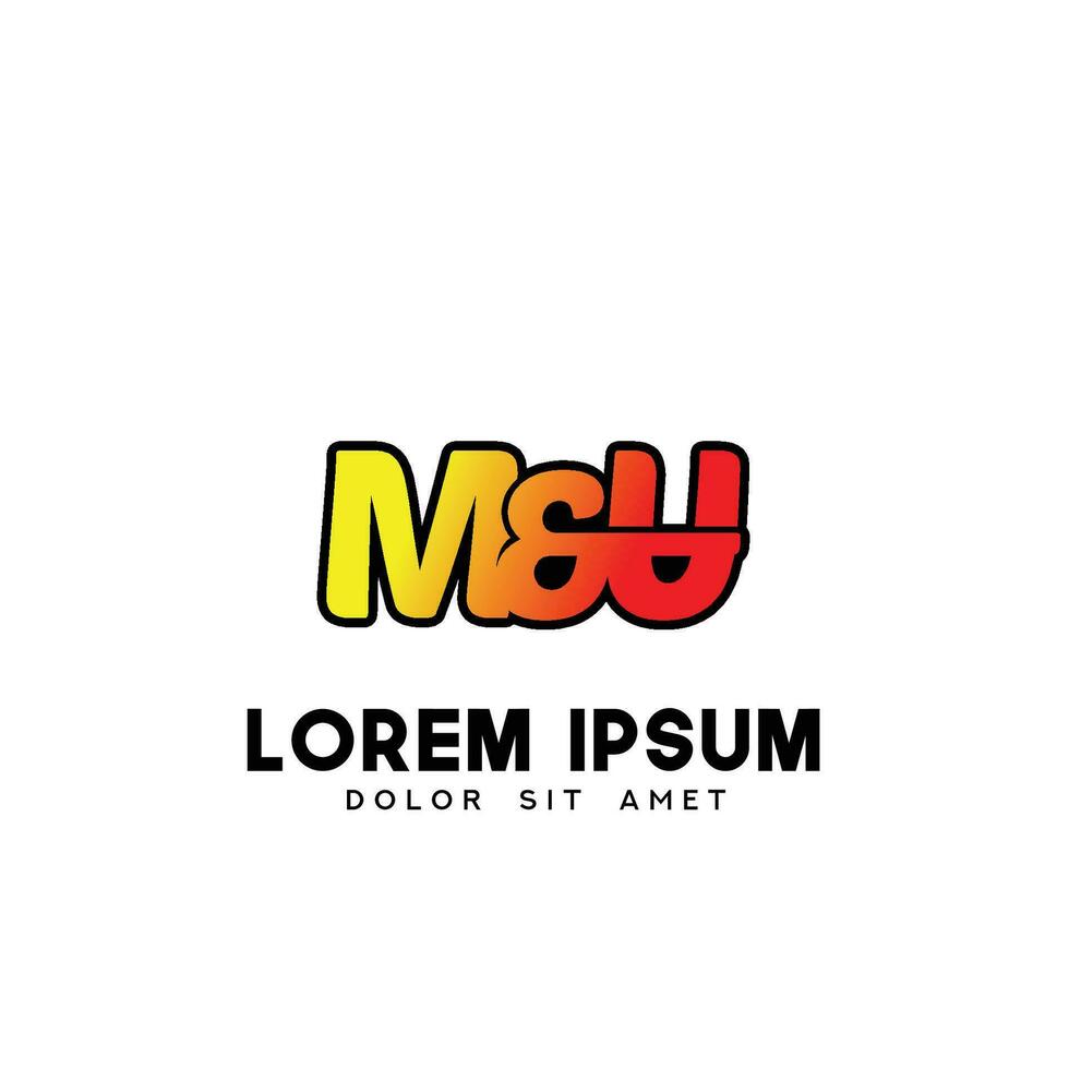 MU Initial Logo Design Vector