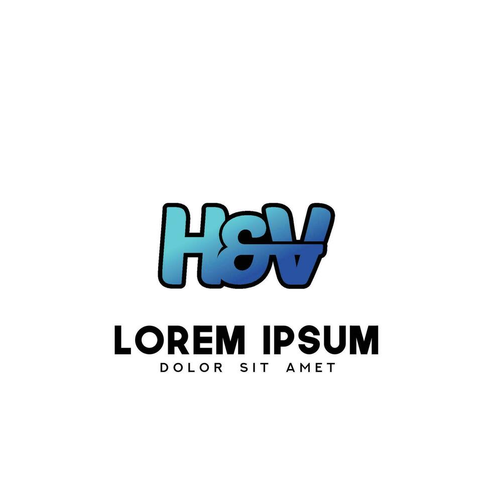 HV Initial Logo Design Vector