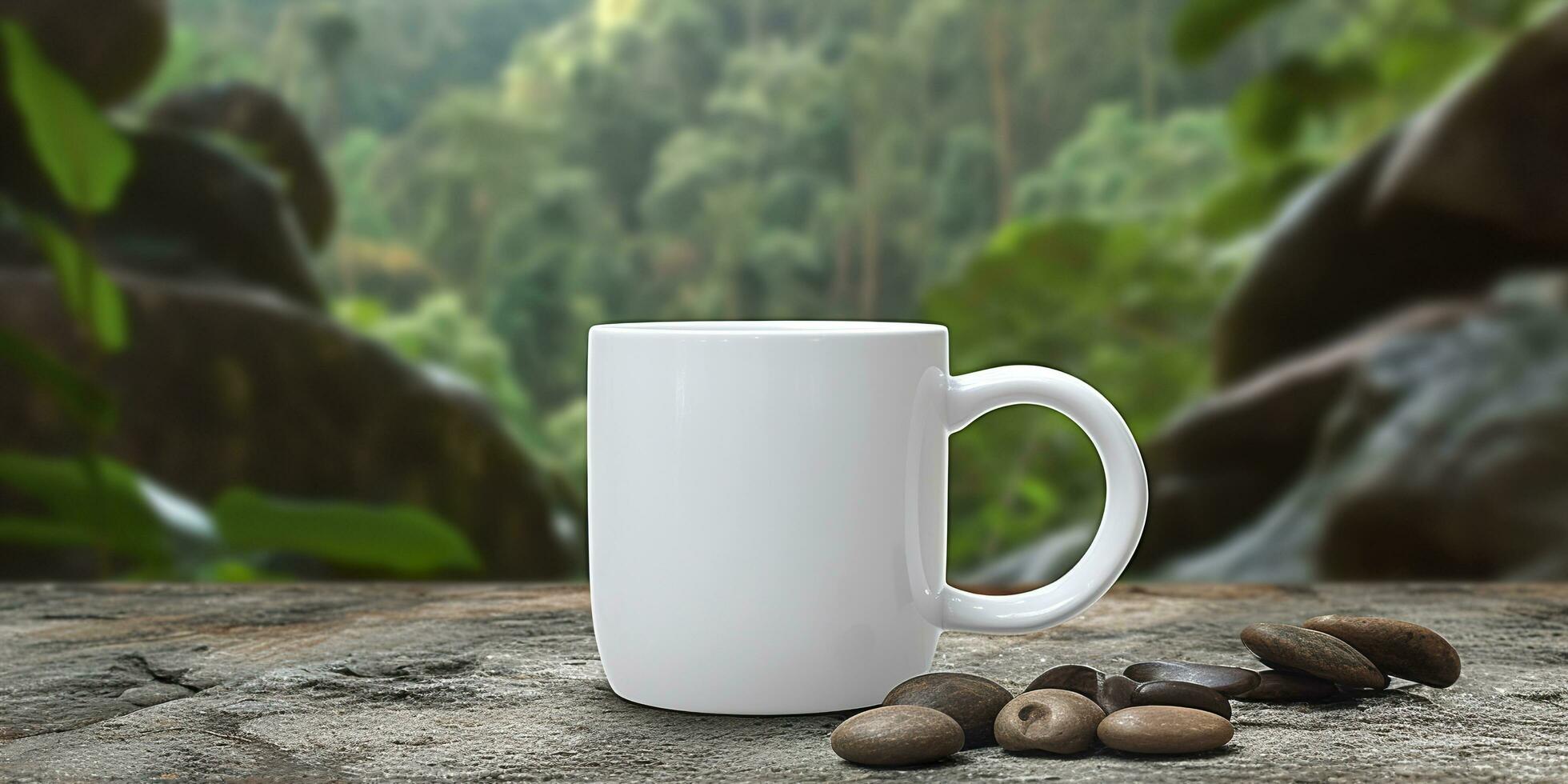 White Mug mockup. Generative AI photo