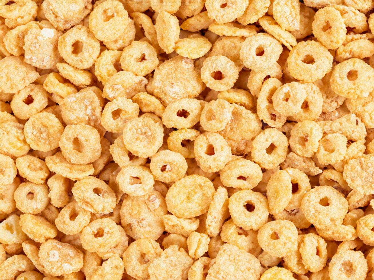 cereal flakes on white background, closeup photo