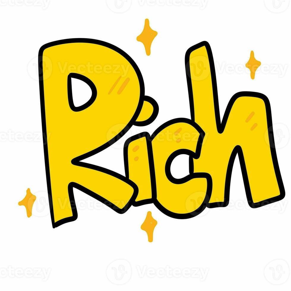 text rich on white background photo