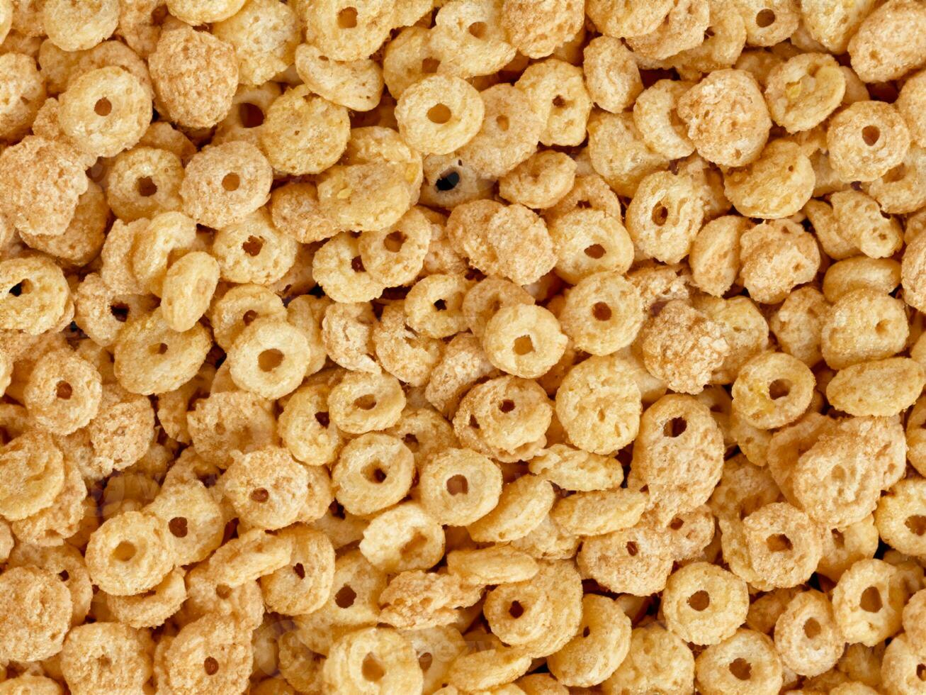 cereal flakes on white background, closeup photo