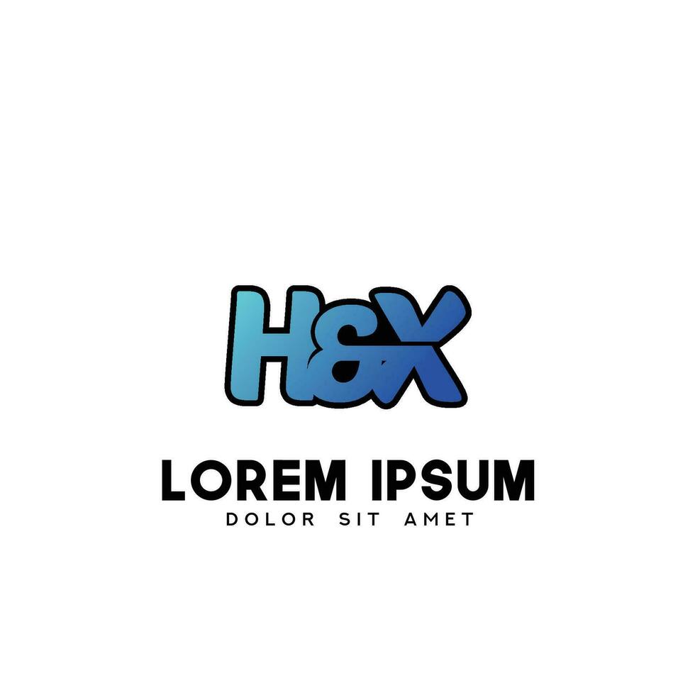 HX Initial Logo Design Vector