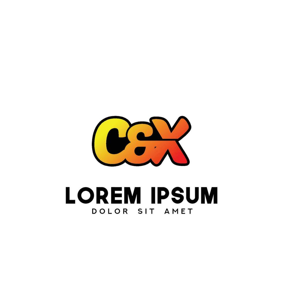 cx inicial logo diseño vector