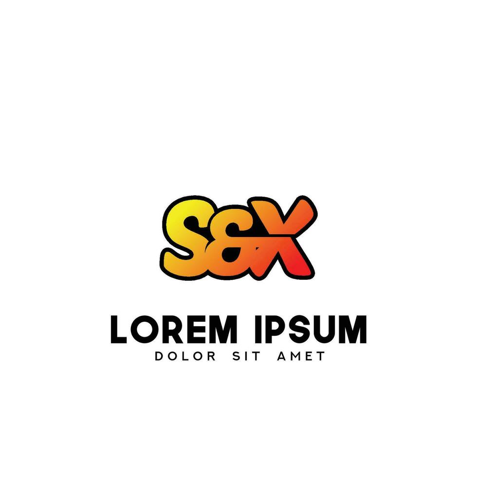 SX Initial Logo Design Vector