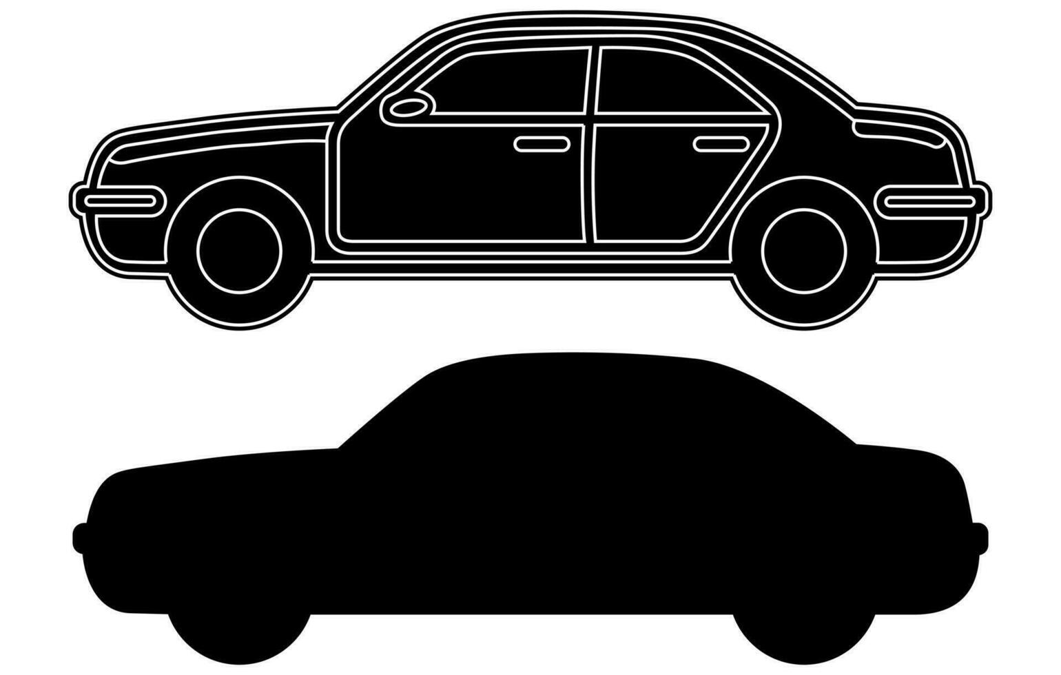 Vehicle Car Silhouette. Vehicle car Silhouette vector. vector