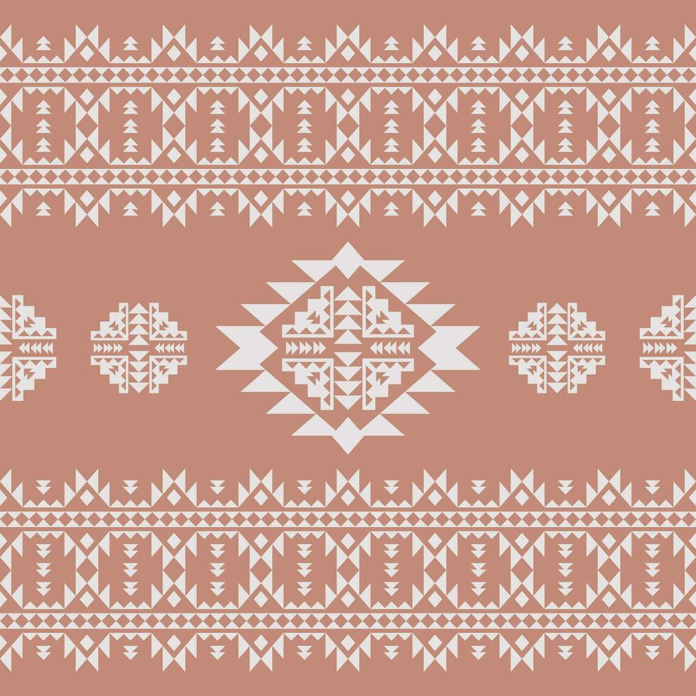 Folk illustration with Aztec and Navajo style. Ethnic print motif. Seamless tribal stripe pattern with geometric ornament background design for textile and fabric. vector