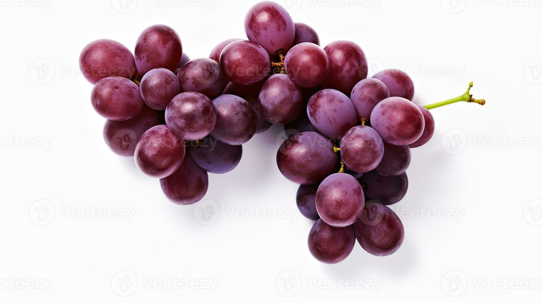 Vibrant and Juicy Fresh Grapes, Harvested from an Organic Vineyard, Isolated on a Clean White Background, Showcasing the Natural Beauty and Ripe Bounty of Grape Clusters in Close-Up, Ai generative photo