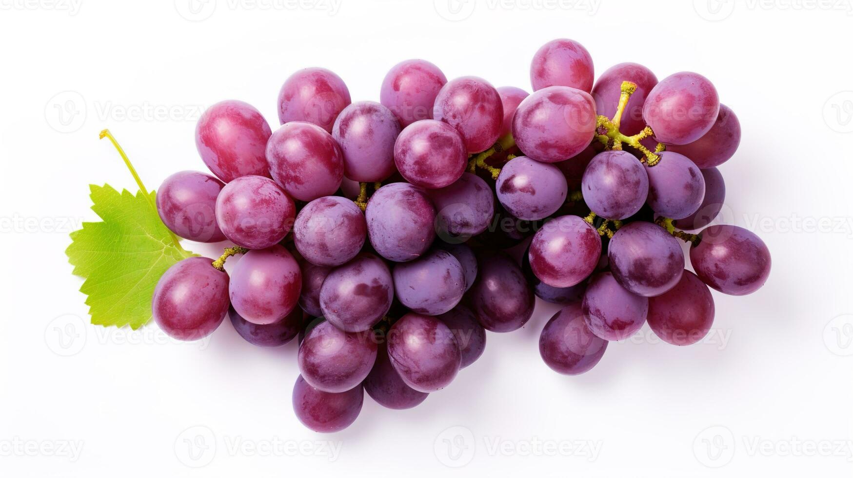 Vibrant and Juicy Fresh Grapes, Harvested from an Organic Vineyard, Isolated on a Clean White Background, Showcasing the Natural Beauty and Ripe Bounty of Grape Clusters in Close-Up, Ai generative photo