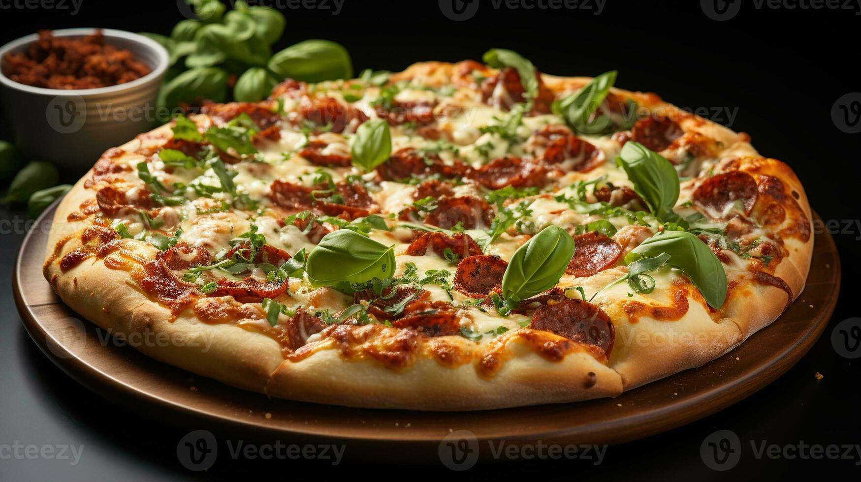 Delicious Homemade Pepperoni Pizza, Slice of Pizza, Classic Italian Comfort Food with Savory Pepperoni, Ai generative photo