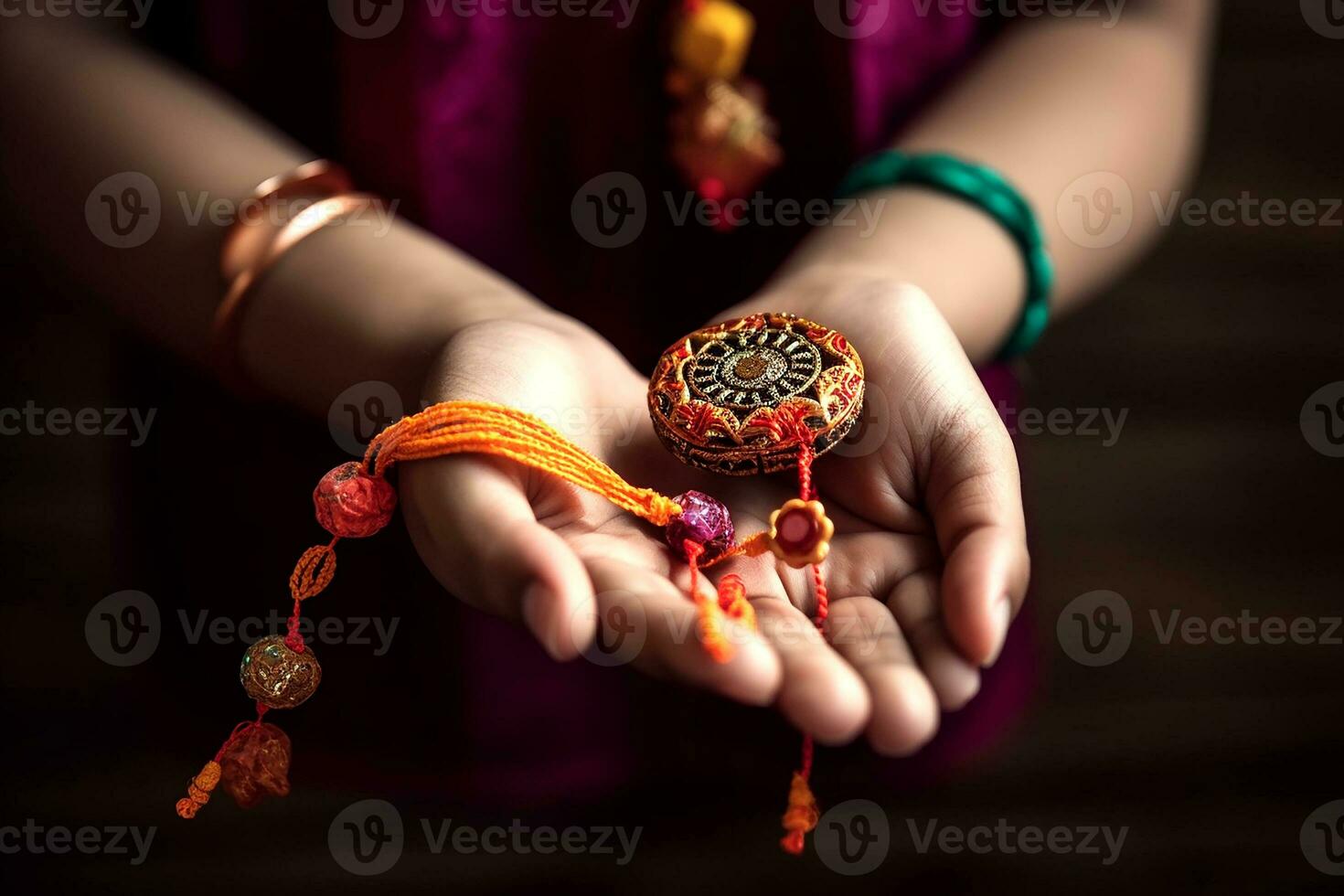 Happy raksha bandhan festival beautiful ethnic banner design or background, generative ai photo