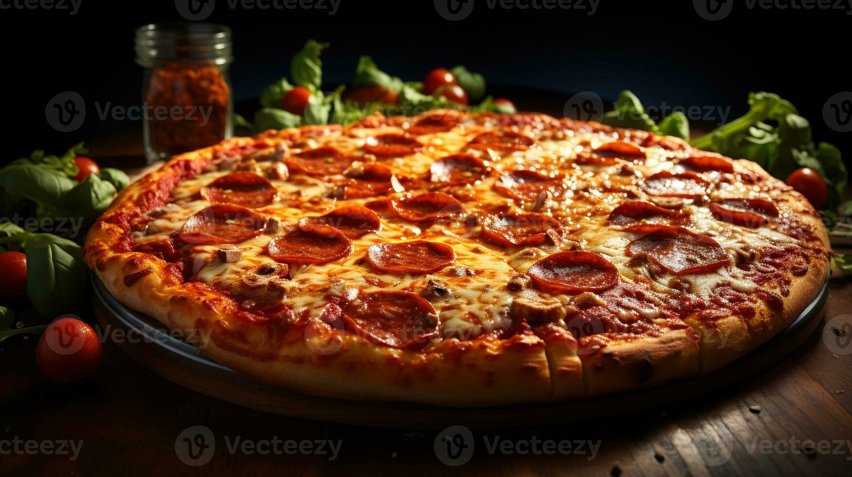 Delicious Homemade Pepperoni Pizza, Slice of Pizza, Classic Italian Comfort Food with Savory Pepperoni, Ai generative photo