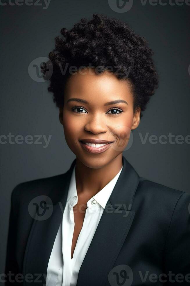 African American business woman smiling at camera, generative ai ...