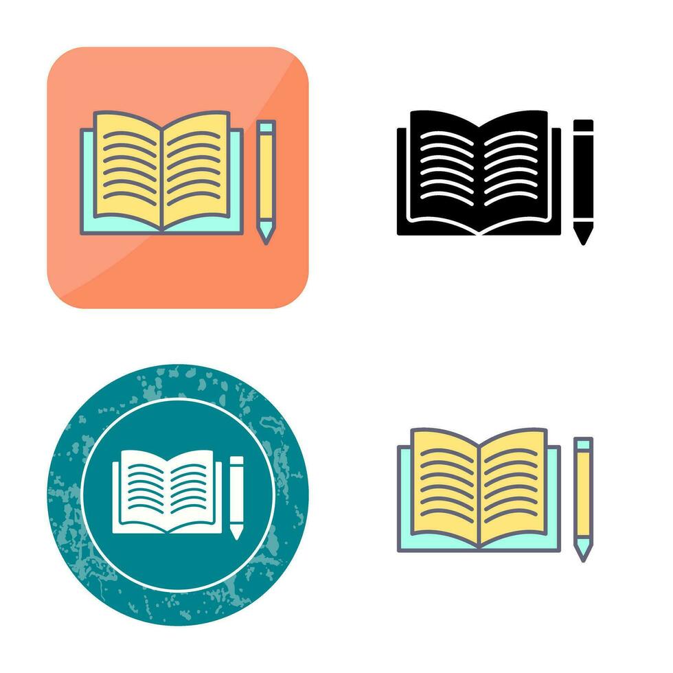 Unique Pencil and Book Vector Icon