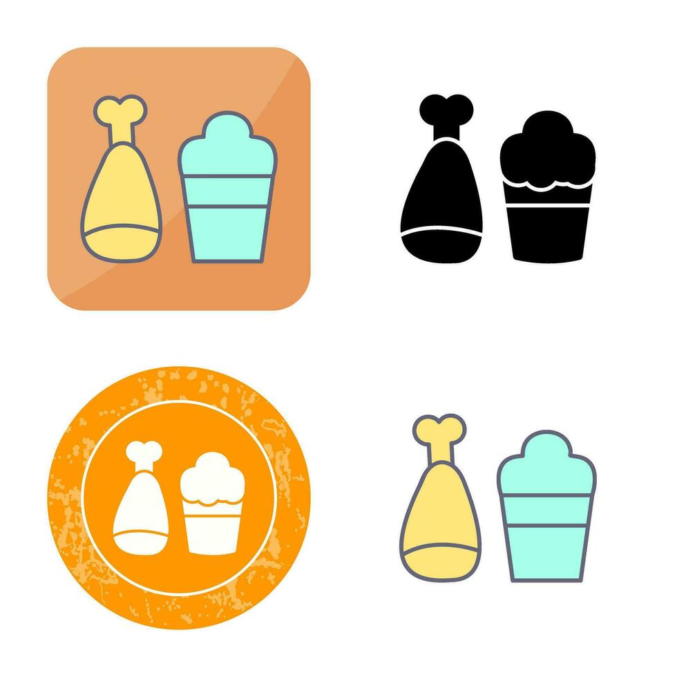 Food and Beer Vector Icon