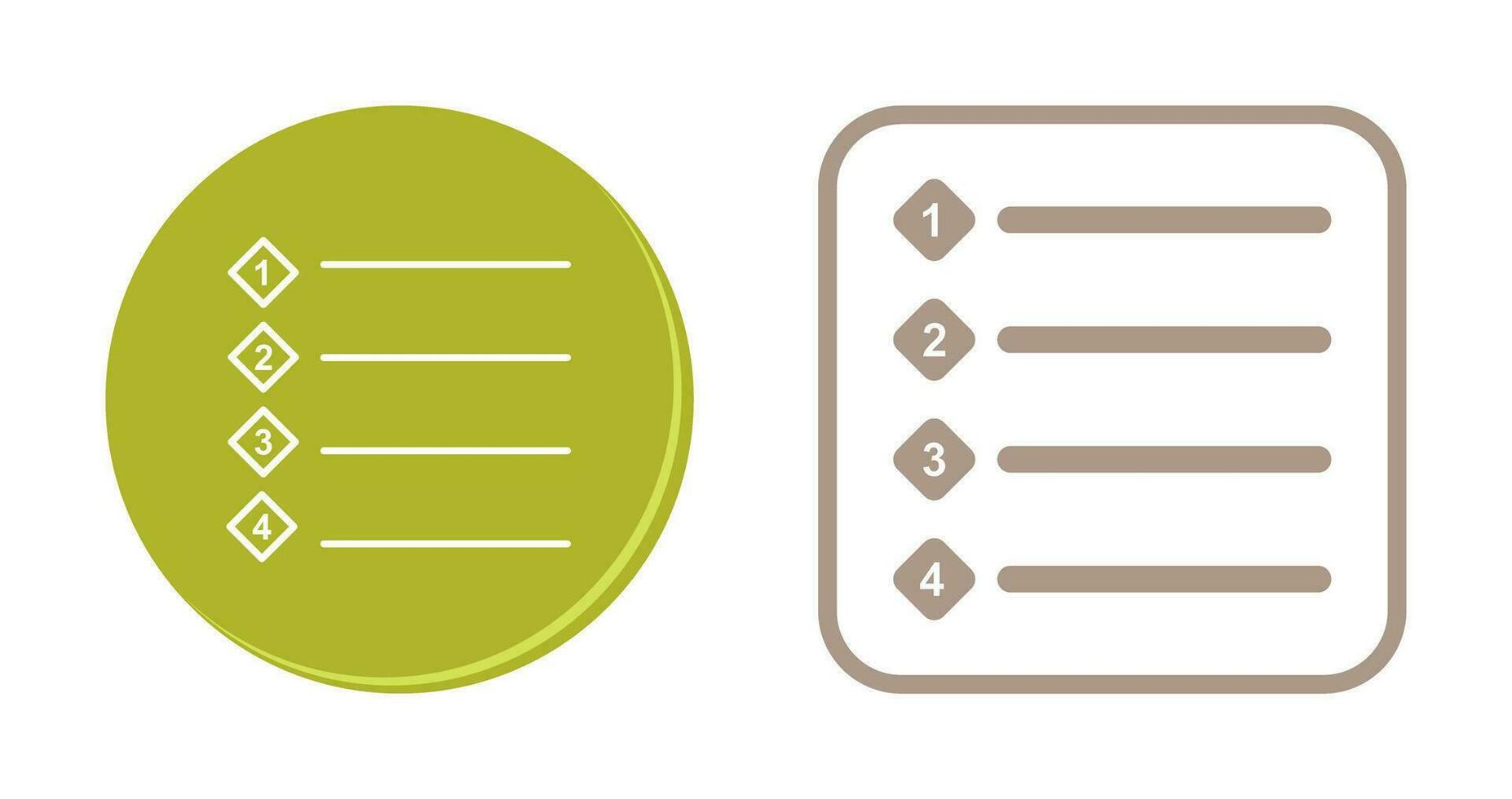 Unique Numbered list Vector Icon