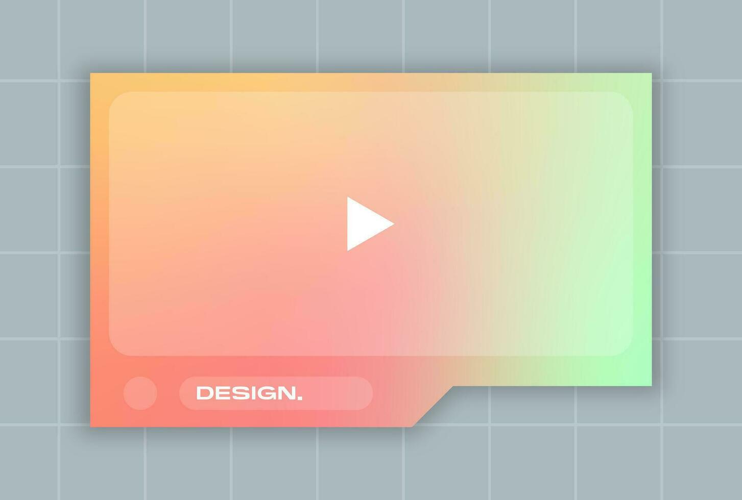 Landscape frame for video media player interface. Online stream futuristic technology style. vector