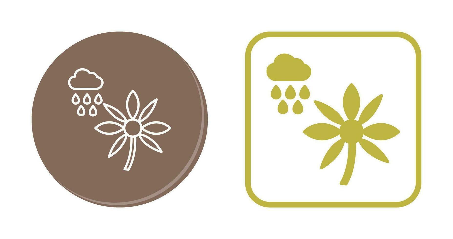 Flower with rain Vector Icon