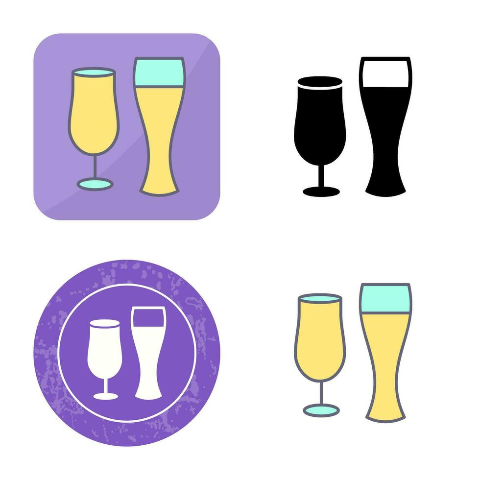 Unique Beer Glasses Vector Icon