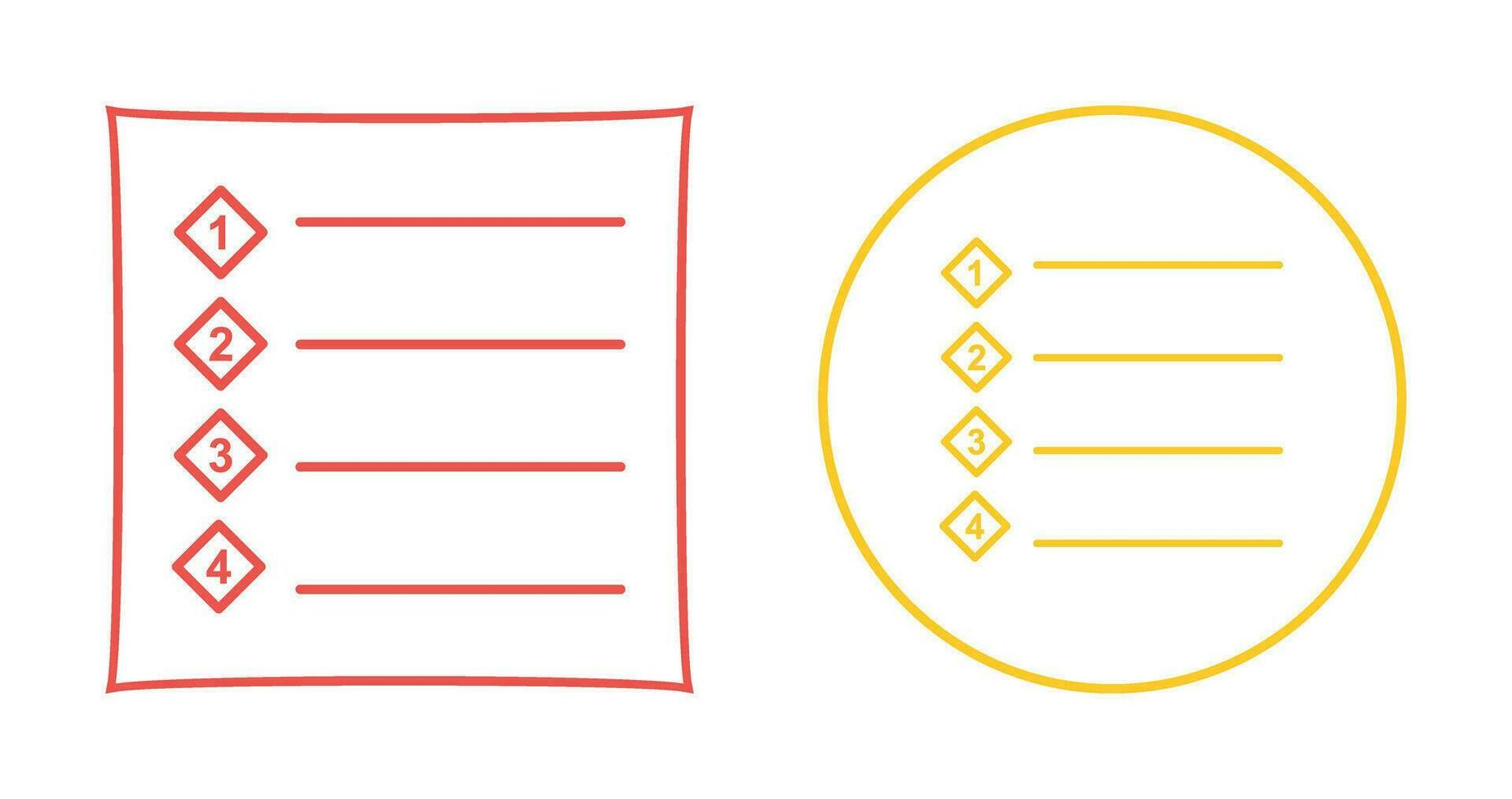 Unique Numbered list Vector Icon