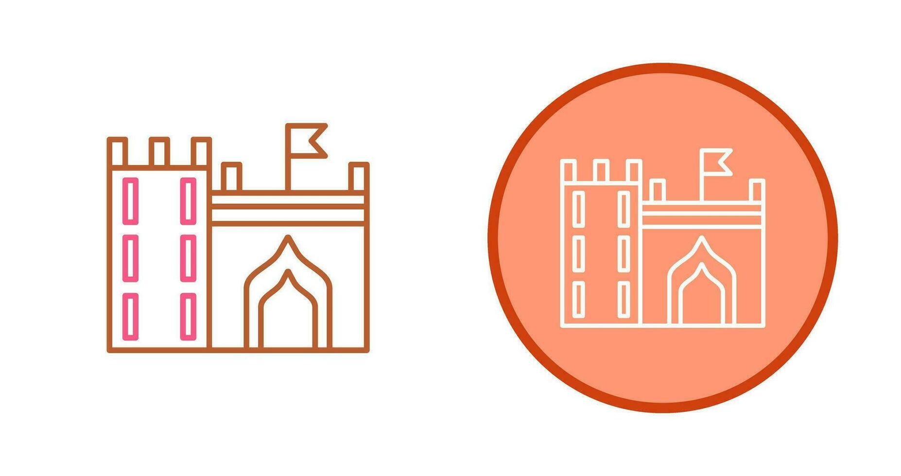 Castle with Flag Vector Icon