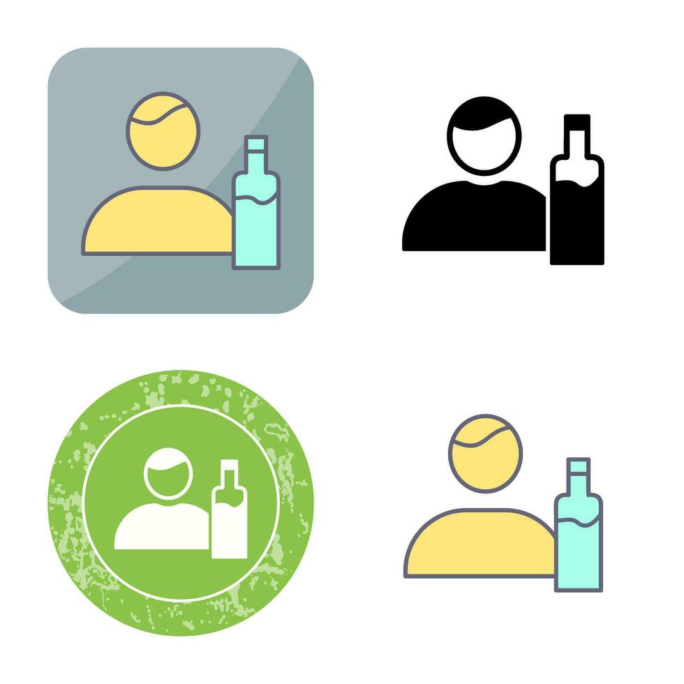 Unique Man And Drink Vector Icon