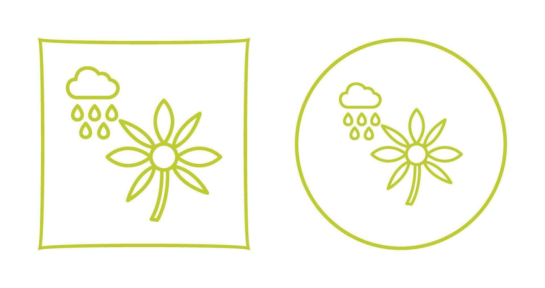 Flower with rain Vector Icon